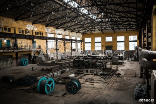 old desolate metallurgical firm inside space