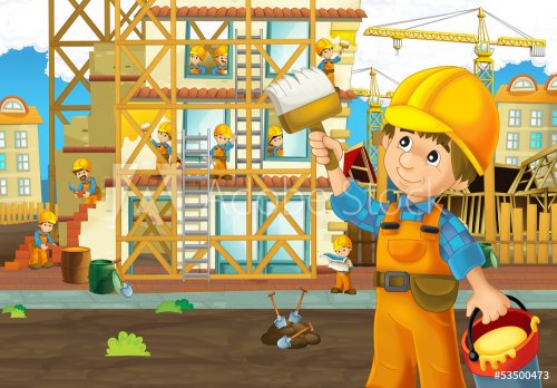 On the construction site - illustration for the children - 901138906