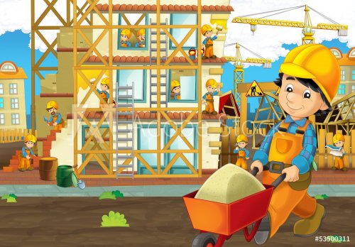 On the construction site - illustration for the children - 901138907