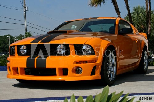 orange american muscle car - 901144540