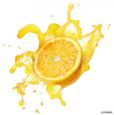 orange juice splash isolated