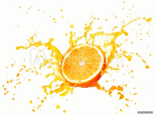 orange juice splash isolated
