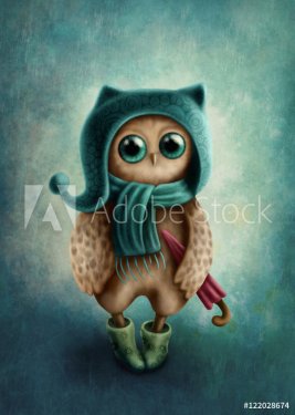 Owl with umbrella - 901154394