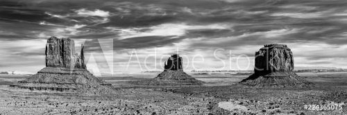 Panorama Monument Valley USA schwarzweiß