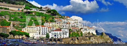 panorama of beautiful Amalfi, Italy - 901145720