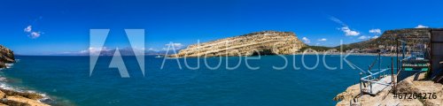 Panoramic skyline view of Matala south Crete