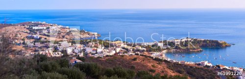 Panoramic view of Agia Pelagia in Crete, Greece. - 901142934