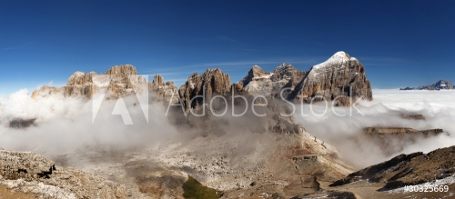 Panoramic view of Italian Dolomities - Group Tofana