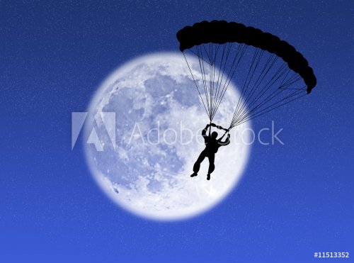 Paracadutista nella luna