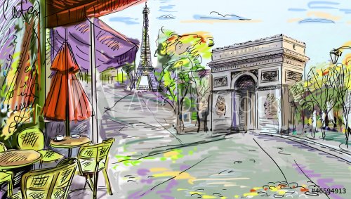 Paris street - illustration - 900899472