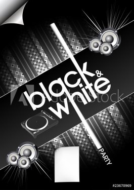 Partyflyer Vorlage Black and white - 900596910