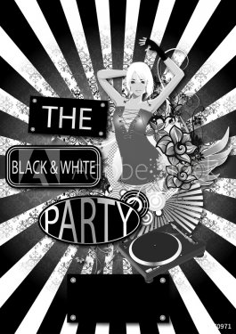 Partyflyer Vorlage Black and white - 900596911