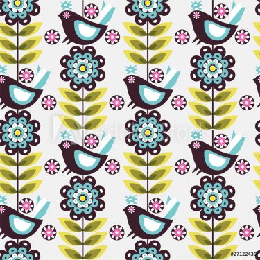 pattern flower bird - 900469486
