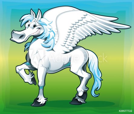 Pegasus. Funny cartoon and vector isolated character - 900455780