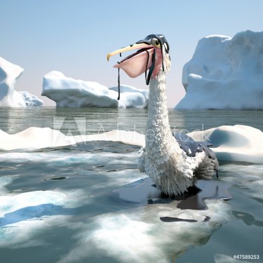 pelican an oil spill victim 3d illustration
