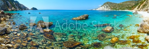 Petani Beach (Kefalonia, Greece) panorama. - 901143153