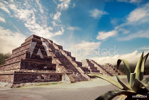 Photo Composite of Aztec pyramid, Mexico, not a real place