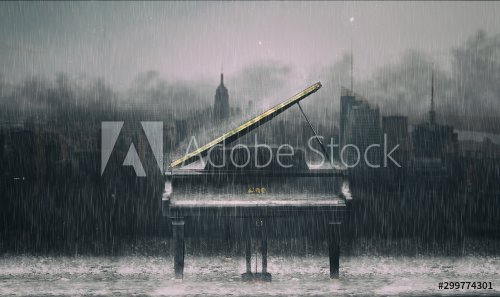 Piano sous la pluie