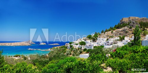 Pictorial Greek island - Rhodes (Lindos)