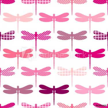 Pink Mix Dragonflies Pattern Seamless Pattern - 900459072