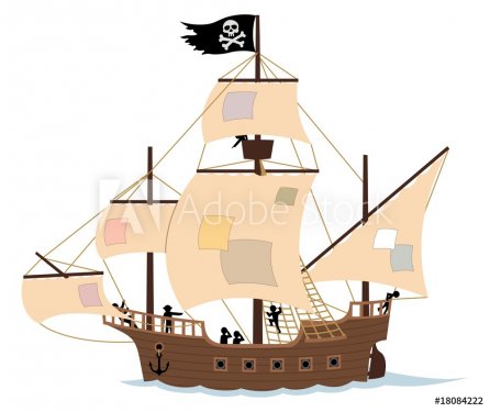 Pirate Ship on White - 900488322