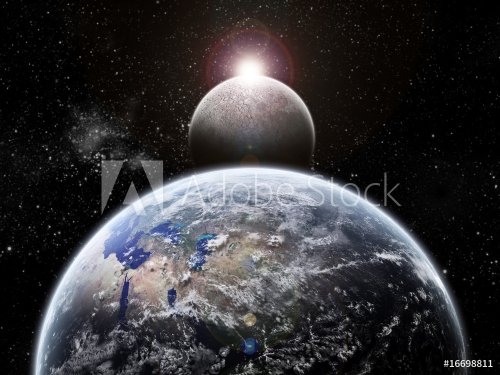 Planet Earth Halo - Univers Exploration - Moon Eclipse - 900462278