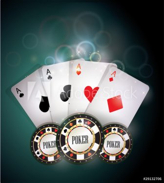 Poker cards and chips - 900868415