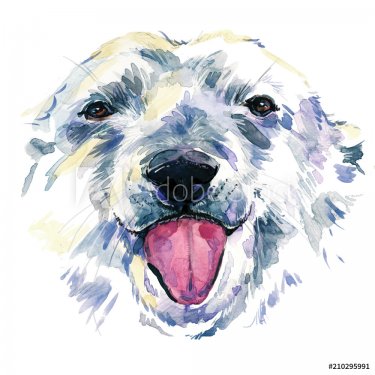 polar bear watercolor hand drawn illustration. - 901153838