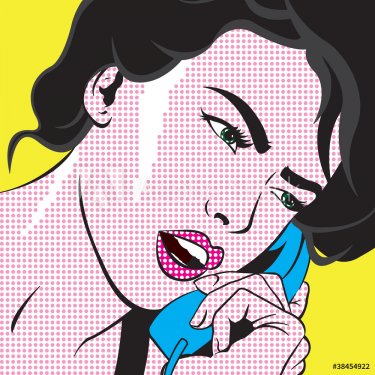 Pop Art Girl with Phone