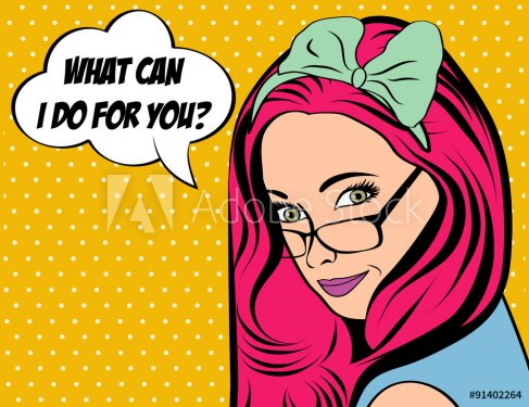 Pop Art illustration of girl with the speech bubble - 901145391