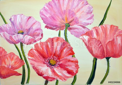 Poppies, oil painting on canvas - 901138127