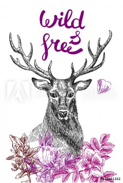 poster with deer - 901154245