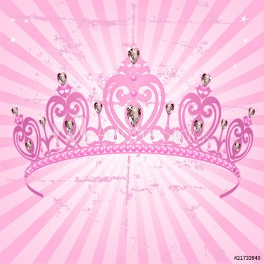 Princess Crown on radial grange background - 900469441