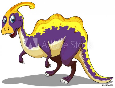 Purple parasaurolophus  standing alone - 901146954