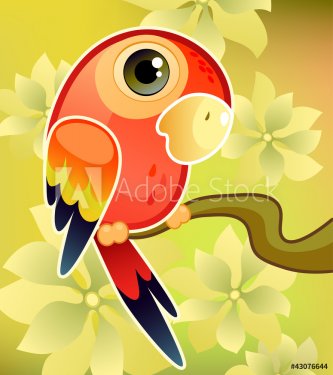 Red parrot on tree - 900468053
