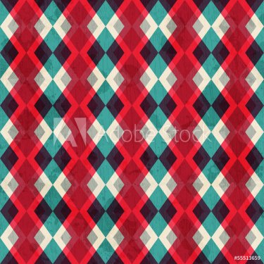 red rhombus seamless pattern with grunge effect - 901144744