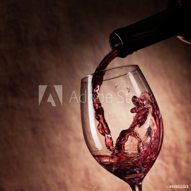 Red Wine glass and Bottle - 900327582