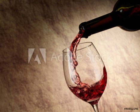 Red Wine glass and Bottle - 900359137