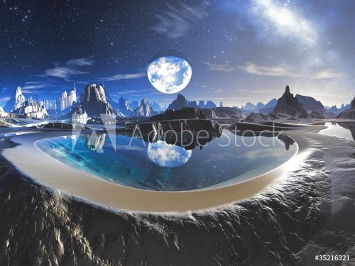 Reflection of Earth in Crystal Pool - 900462447