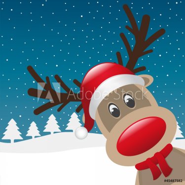 reindeer red nose and scarf