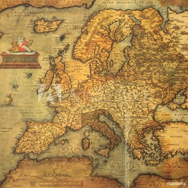 Reproduction of 16th century map of Europe - 901152154