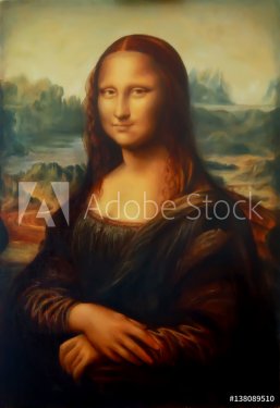 Reproduction of painting Mona Lisa by Leonardo da Vinci and light graphic eff... - 901153362