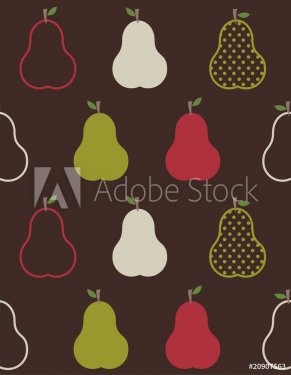 Retro colorful pears pattern - 900461740