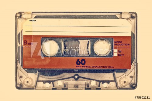Retro styled image of an old compact cassette - 901152286