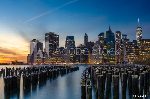Riverside View of Manhattan at Sunset