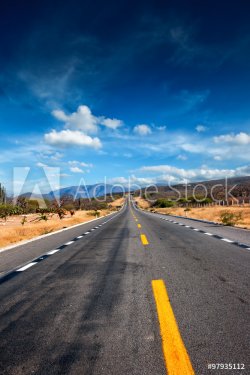 Road in desert - 901147380