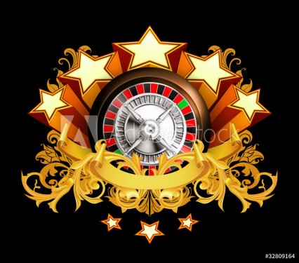 Roulette insignia on black - 900596693