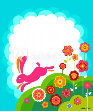 Running Easter bunny template