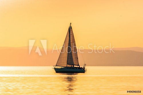 Sailing boats with a beautiful sunset