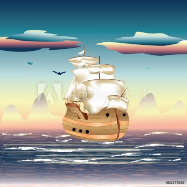Sailing Ship on the Sea - 901142396
